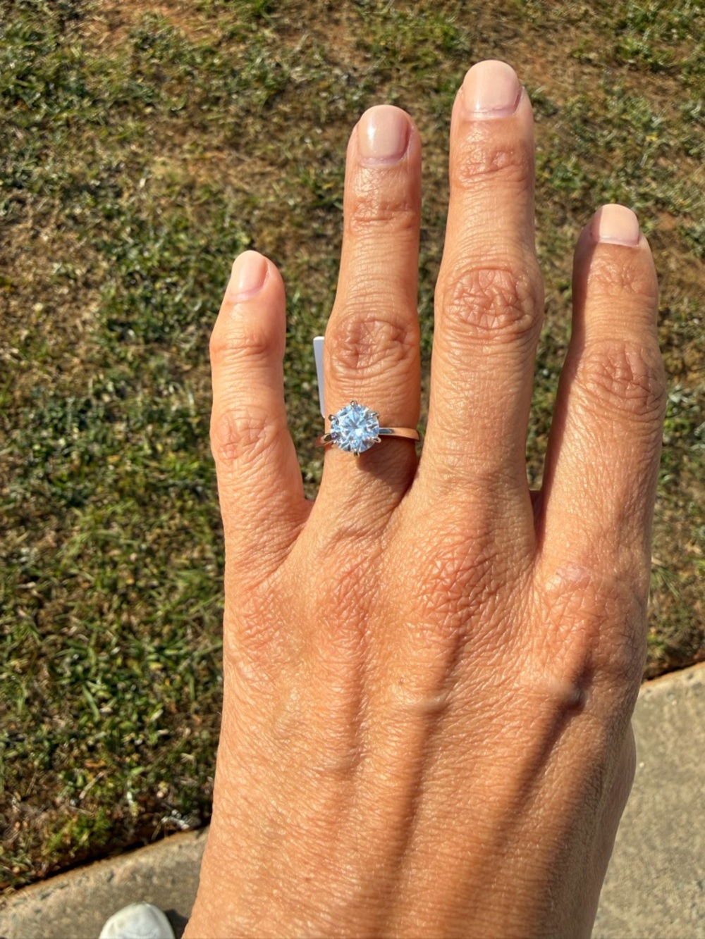 Class Sterling Silver 2 Carat moissanite solitaire. Size 6 including  ring box